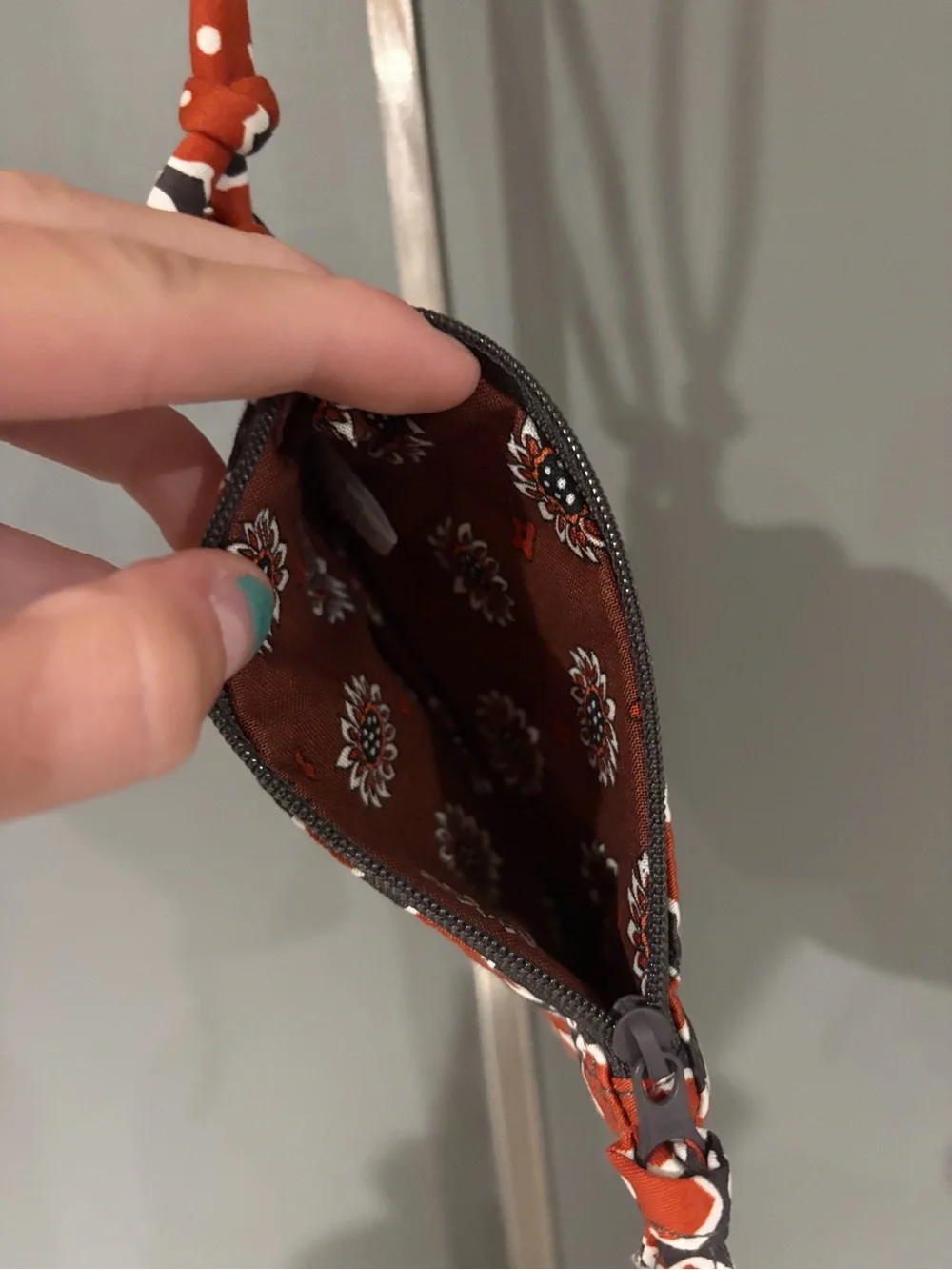 Vera Bradley Orange, White and Black Floral Quilted Crossbody Pouch - Picture 2 of 3